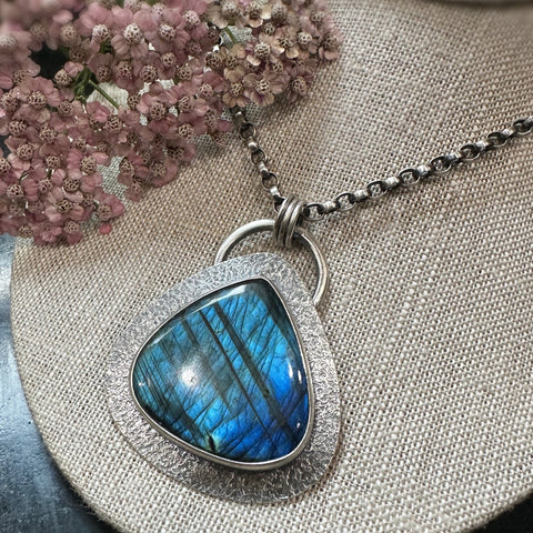 Large  Blue Labradorite Necklace