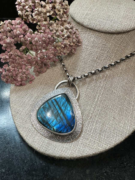 Large  Blue Labradorite Necklace