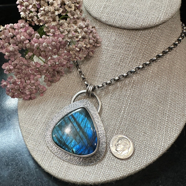 Large  Blue Labradorite Necklace