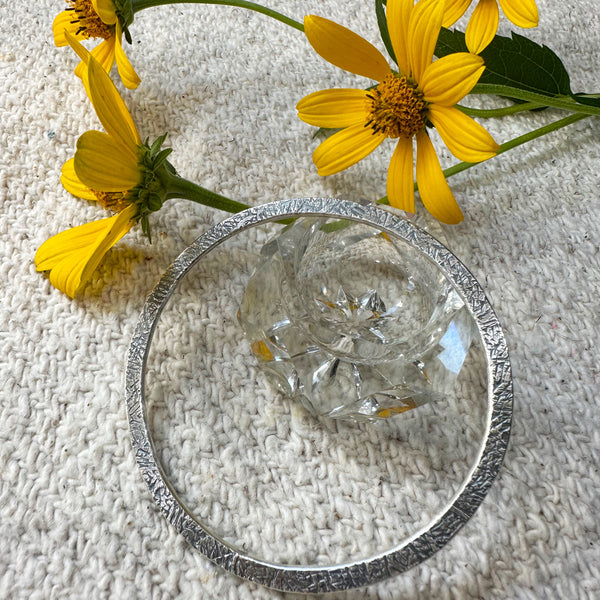 Thick Hammered Silver Bangle