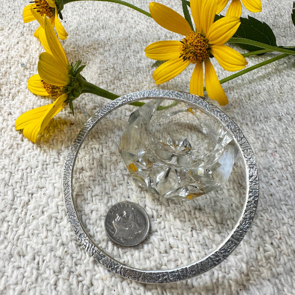Thick Hammered Silver Bangle