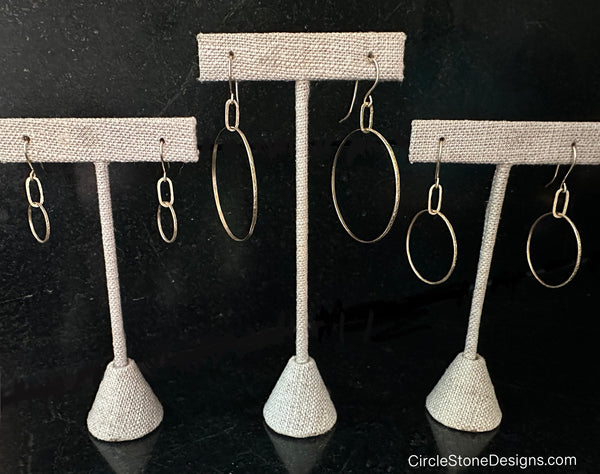 Paperclip-Simple Ring Earrings 18k Gold