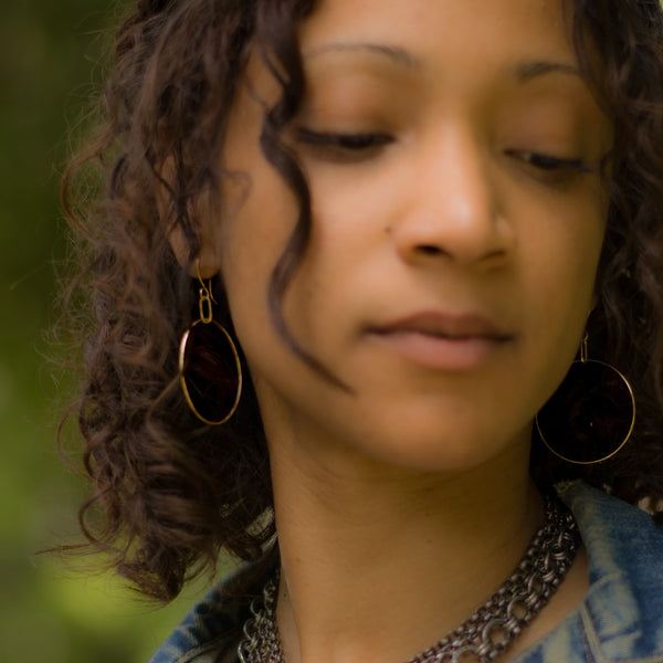 Paperclip-Simple Ring Earrings 18k Gold