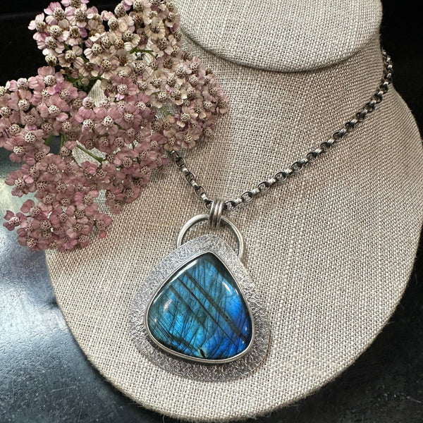 Large  Blue Labradorite Necklace