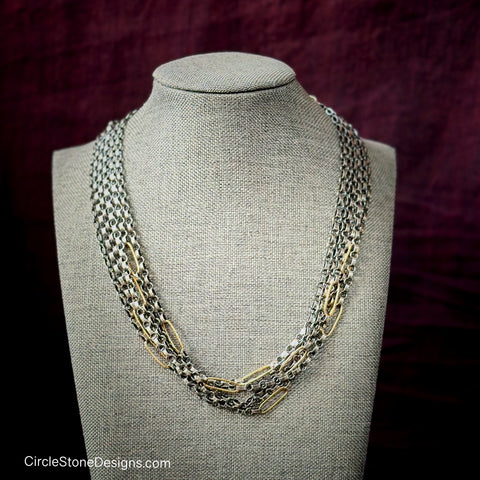 Goddess Necklace Silver & 18k Gold