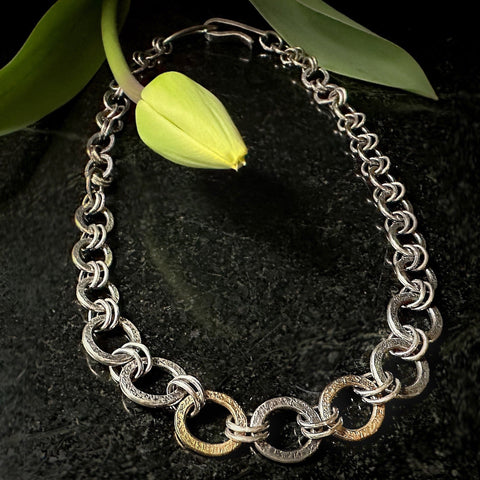 Chunky Oval Links in Sterling & 18k gold