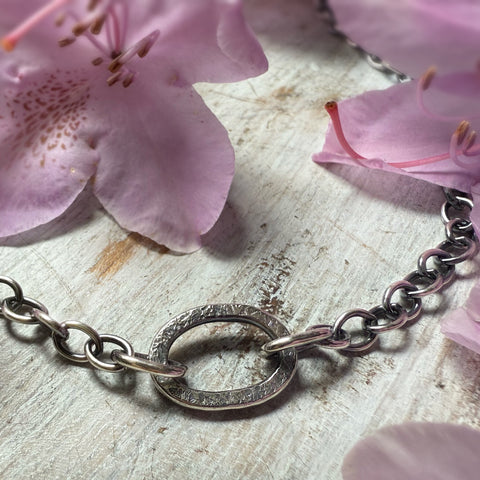 Chunky Oval Link Silver Necklace