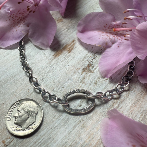 Chunky Oval Link Silver Necklace