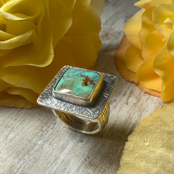 EV 3.5 Square Turquoise Ring