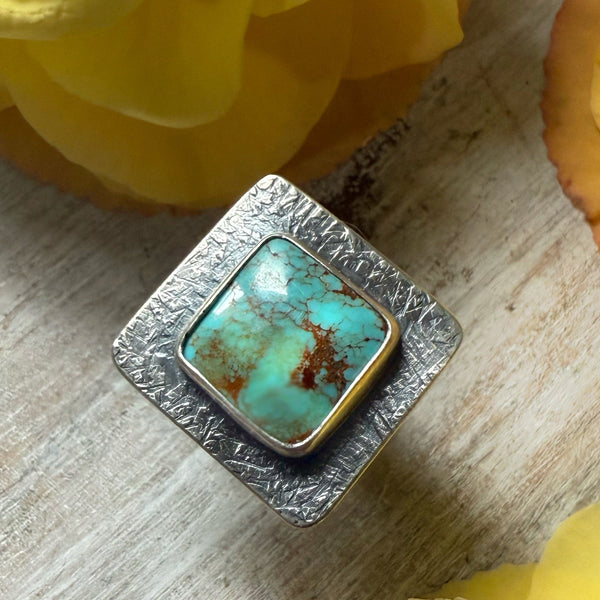 EV 3.5 Square Turquoise Ring
