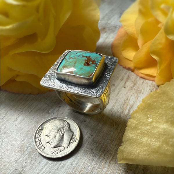 EV 3.5 Square Turquoise Ring