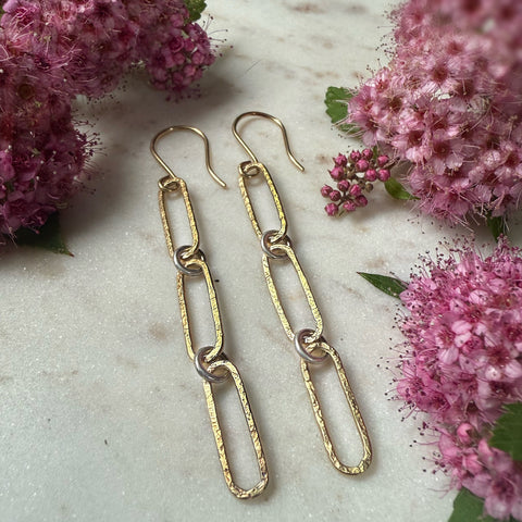18k Gold Paperclip Chain Earrings 3.0