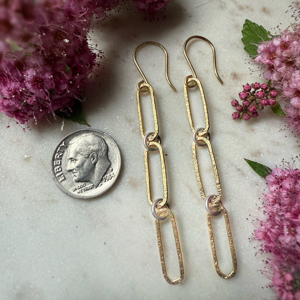 18k Gold Paperclip Chain Earrings 3.0