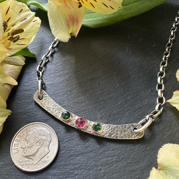 Arc 2.0 Silver w/3 Tourmalines set in 18k Gold