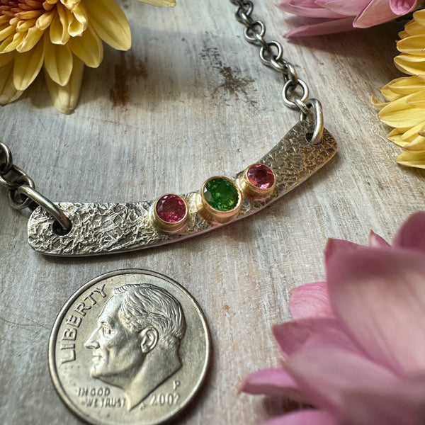 Arc 2.0 Wide W/Tourmaline Stones set in 18k Gold