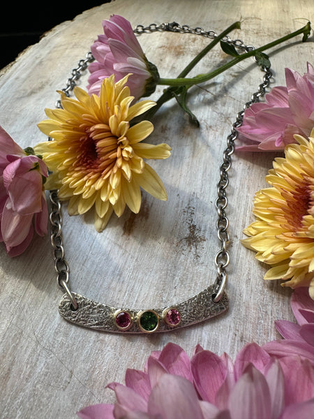 Arc 2.0 Wide W/Tourmaline Stones set in 18k Gold