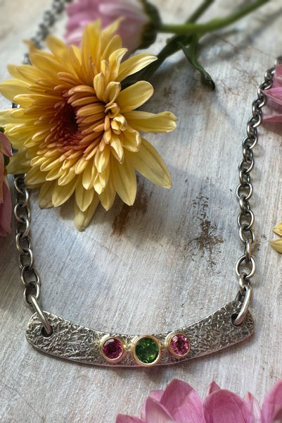 Arc 2.0 Wide W/Tourmaline Stones set in 18k Gold