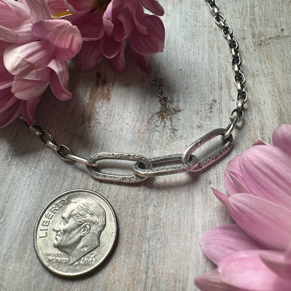 Thick Paperclip Necklace Silver