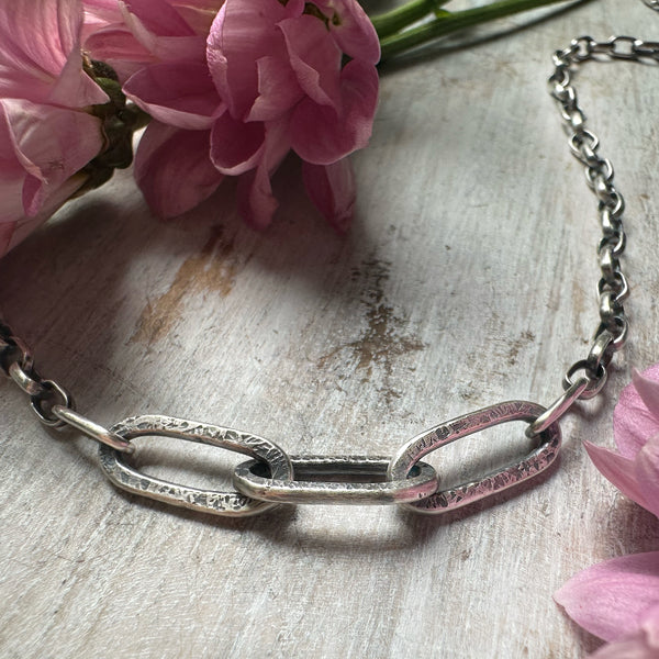 Thick Paperclip Necklace Silver