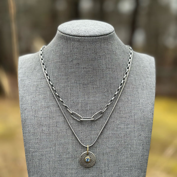 Thick Paperclip Necklace Silver