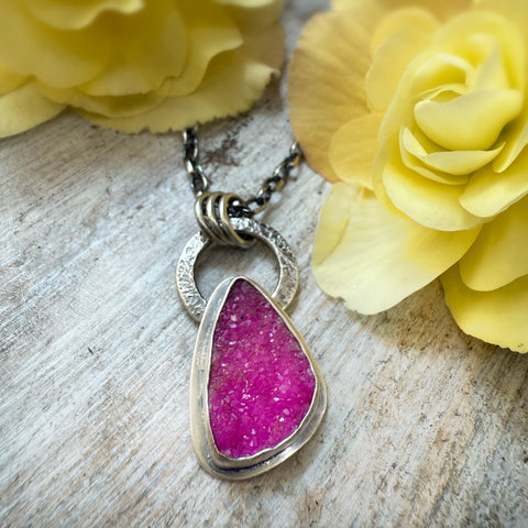 Elemental Assymetrical Cobalto Calcite Pendant