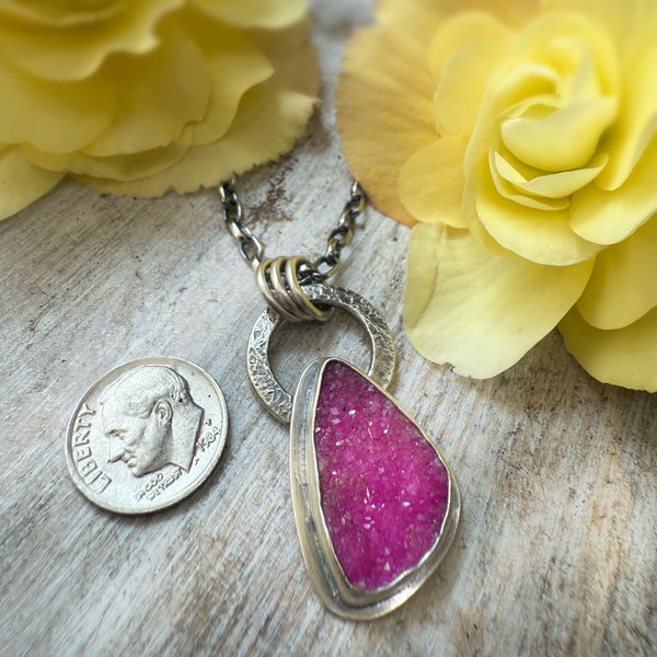 Elemental Assymetrical Cobalto Calcite Pendant