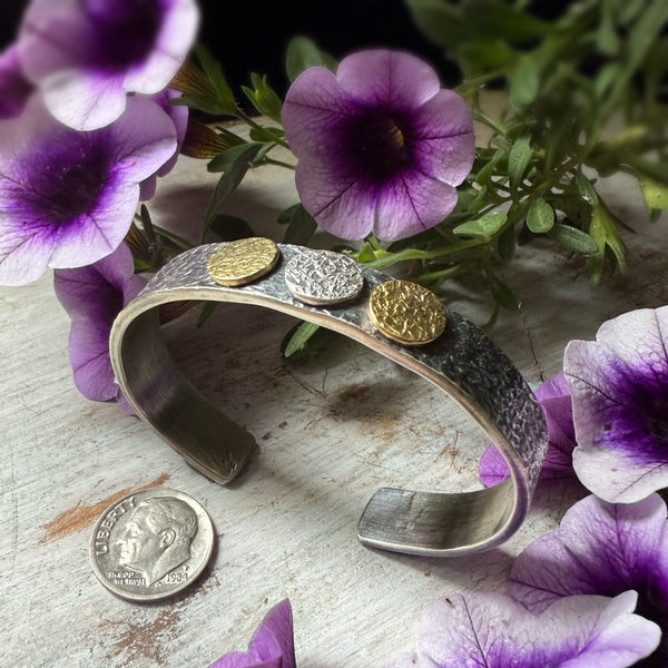 Rondel Flat Cuff 18k Gold & Silver