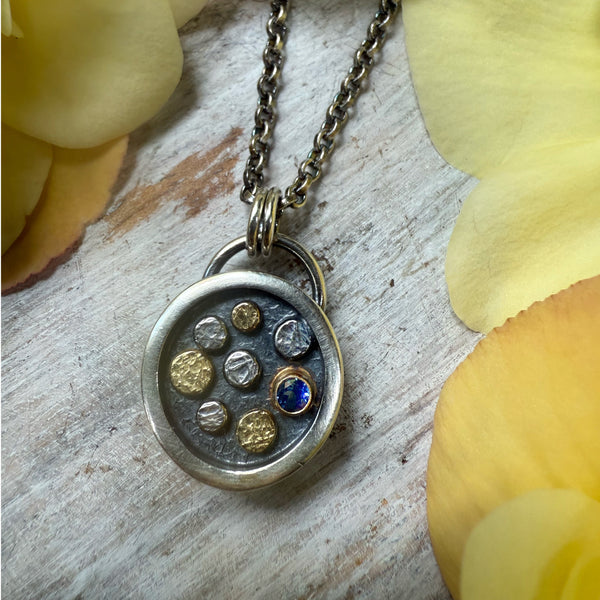 Australian Blue Sapphire Rondel Warrior Medallion small