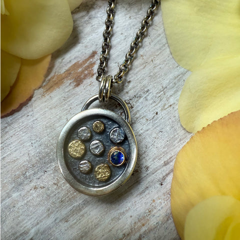 Australian Blue Sapphire Rondel Warrior Medallion small