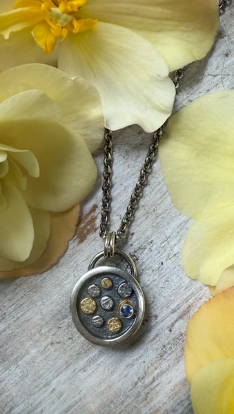 Australian Blue Sapphire Rondel Warrior Medallion small