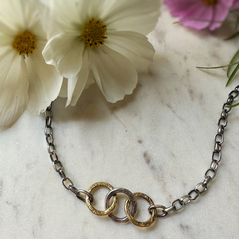 Round Strength Links Silver & 18k Yellow Gold