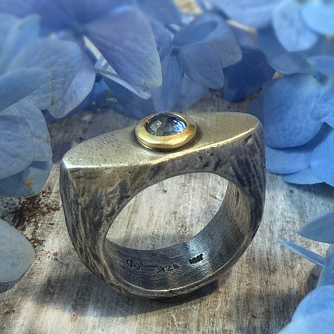 EV 11.5 Ring with Blue Sapphire set in 18k Gold