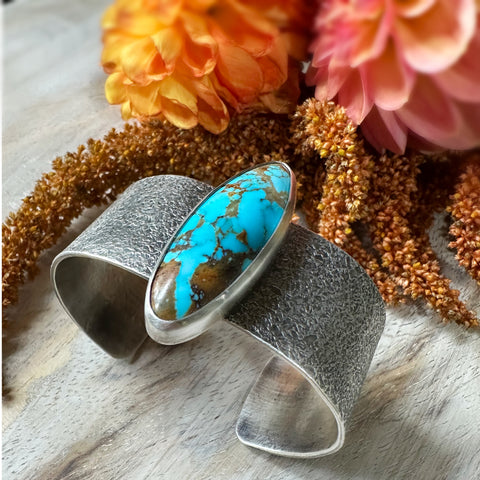 Kingman Turquoise Warrior Cuff