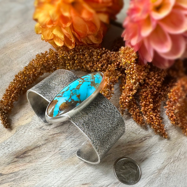Kingman Turquoise Warrior Cuff