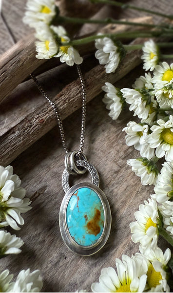 Elemental Oval Turquoise Necklace Long Bail (Copy)