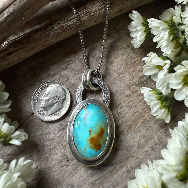 Elemental Oval Turquoise Necklace Long Bail (Copy)