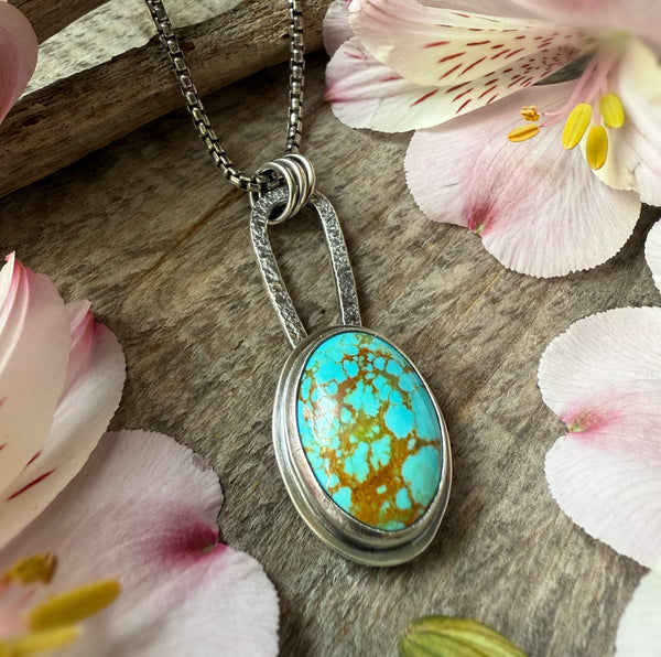 Elemental Oval Turquoise Necklace Long Bail #2