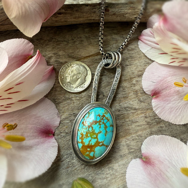 Elemental Oval Turquoise Necklace Long Bail #2