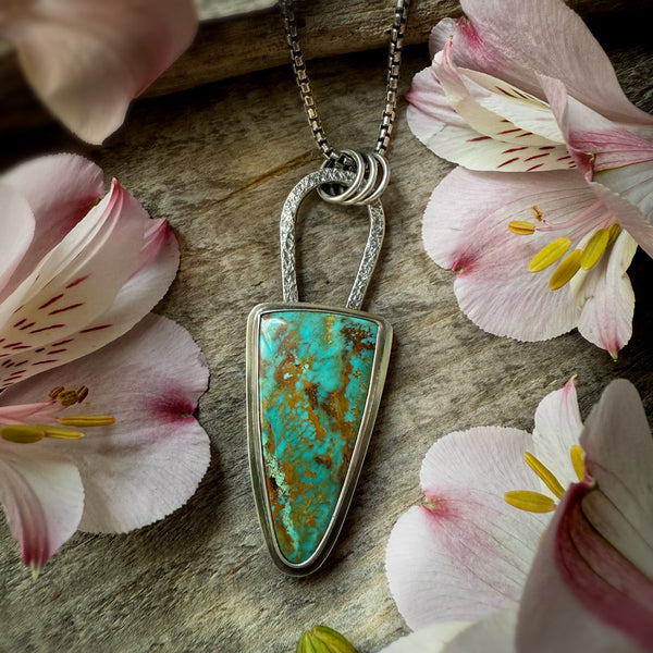 Elemental Large Shield Turquoise Necklace
