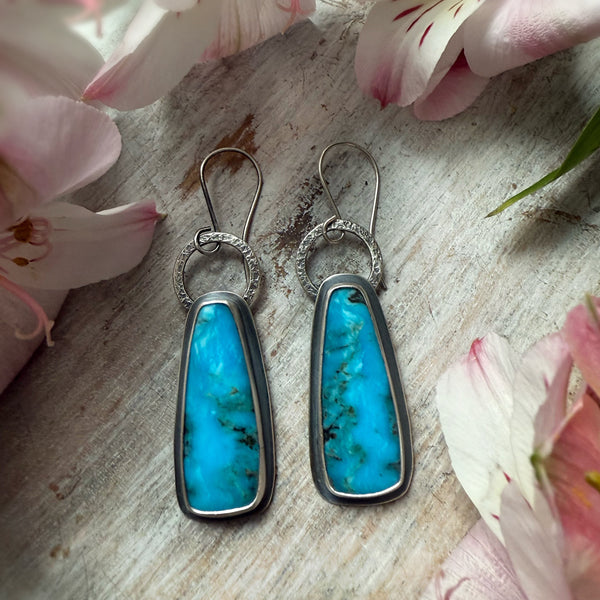 Simple Ring Turquoise Earrings