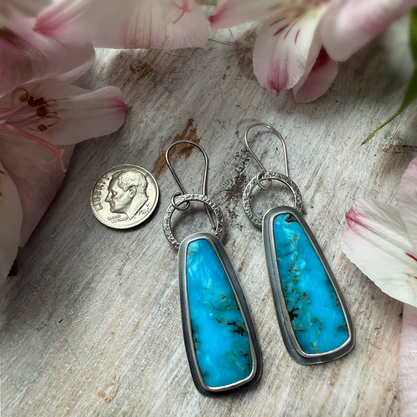 Simple Ring Turquoise Earrings