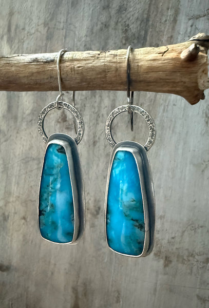 Simple Ring Turquoise Earrings