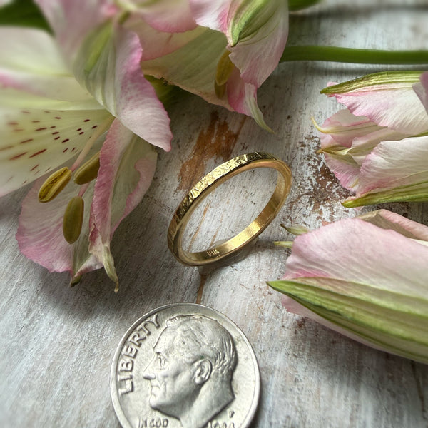 18K Yellow Gold 2 X 1.5 wide  Stacking Ring