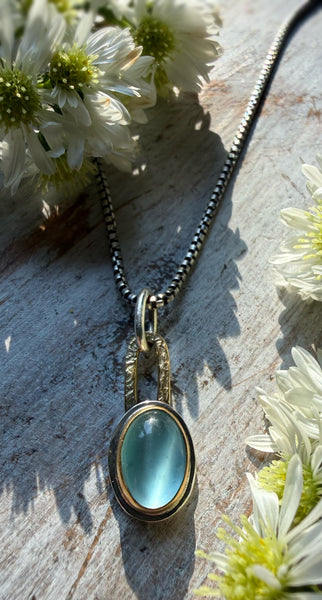 Oval Aquamarine Talisman Necklace