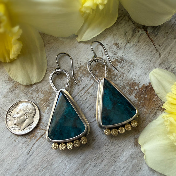 Chrysocolla Goddess Earrings