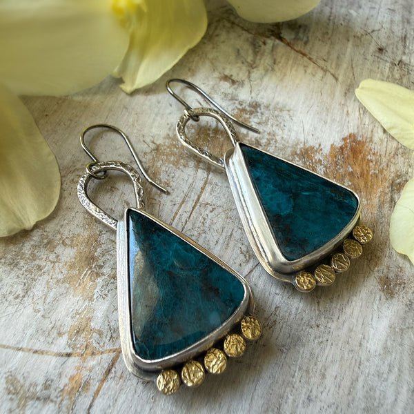Chrysocolla Goddess Earrings