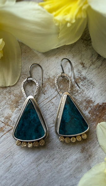 Chrysocolla Goddess Earrings