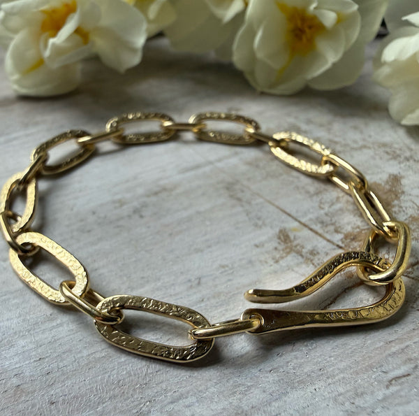 Paperclip Short Clip  Bracelet 18k Gold