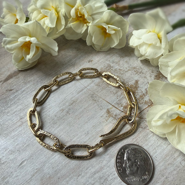 Paperclip Short Clip  Bracelet 18k Gold