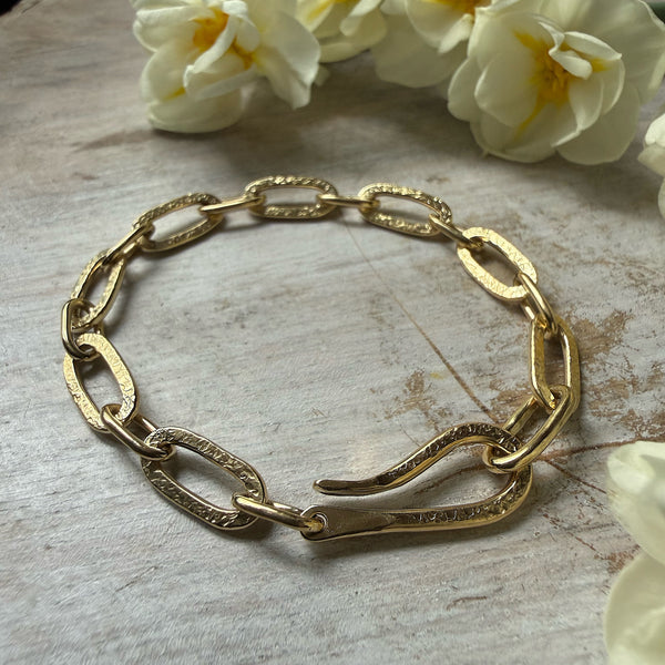 Paperclip Short Clip  Bracelet 18k Gold